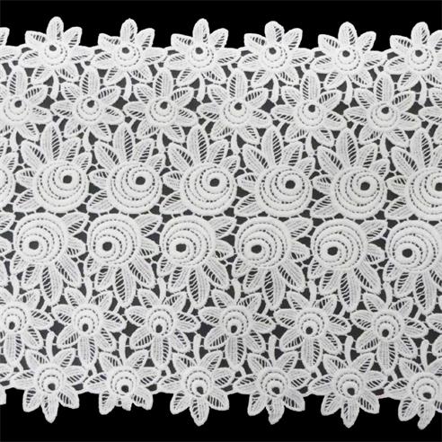 Encaje guipur blanco floral 40cm