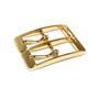 Hebilla rectangular metal doble paso 15mm. Oro