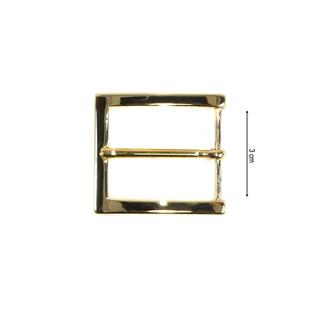 Hebilla rectangular metal oro liso 3cm