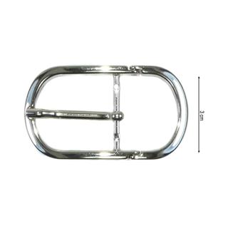 Hebilla oval metal plata con pasador móvil 3cm