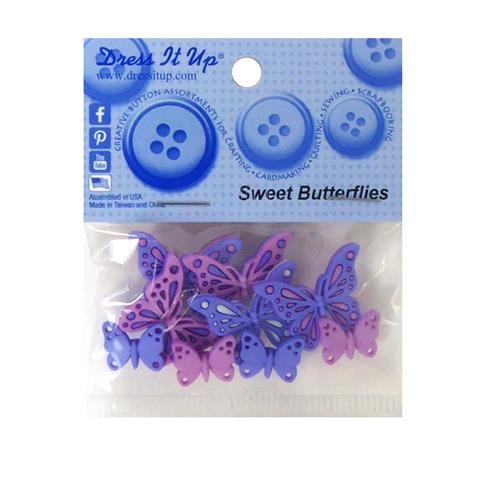 Kit 9 botones forma de mariposas