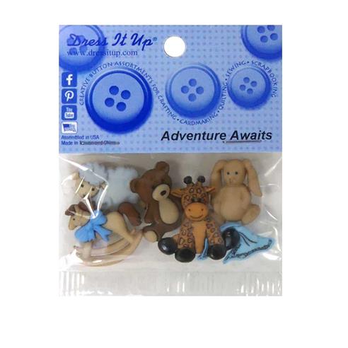 Kit 5 botones forma de peluches infantiles