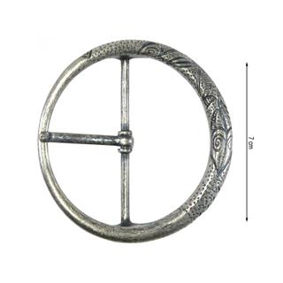 Hebilla metal redonda decorativa 7cm