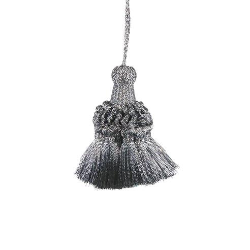 Borla metalizada multiborlas 7cm. Plata vieja