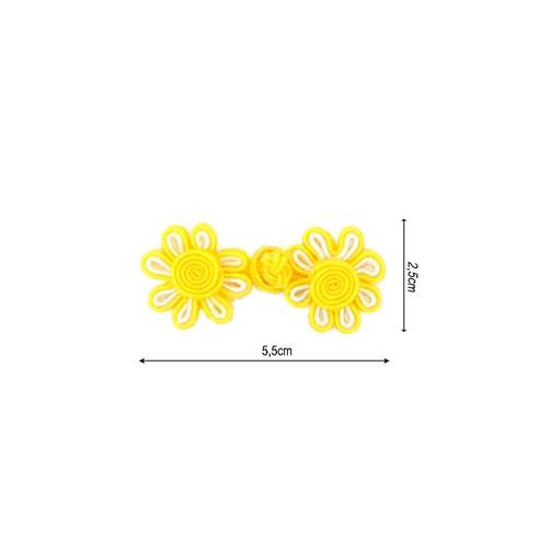 Alamar de rayón 5,5x2,5cm flor. Varios colores