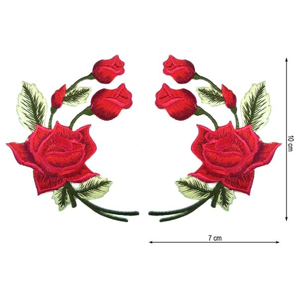 Aplicación termo pareja ramo de rosas. 7x10cm