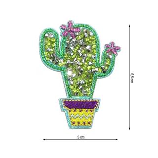 Parche termo bordado Cactus con tupis