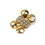 Broche chaqueta dorado círculos con strass