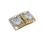 Broche joya rectangular dorado con strass