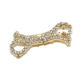 Broche joya lazo dorado con strass