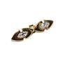 Broche joya dorado rombos con strass