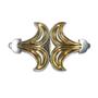 Broche metal arabesco oro y plata