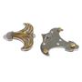 Broche metal arabesco oro y plata