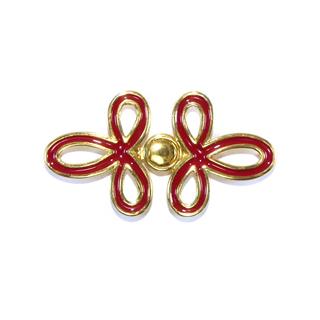 Broche decorativo trévol oro y color 7cm