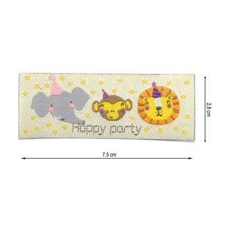 Parche termo 75x28mm tejido Happy party