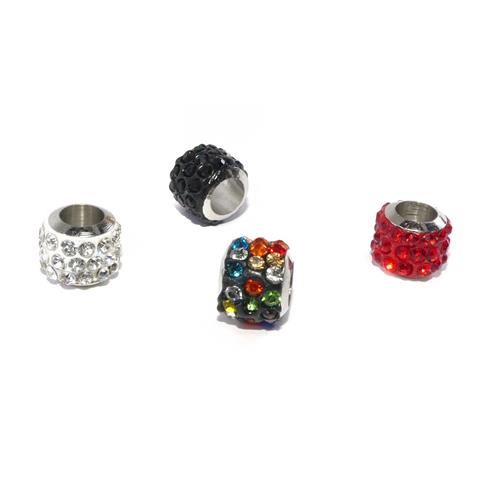 Entrepieza con strass decorativa 9x11mm. Varios colores