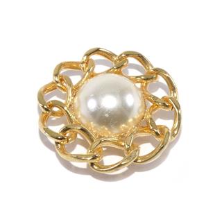 Aplique decorativo cadena oro con perla