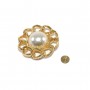 Aplique decorativo cadena oro con perla
