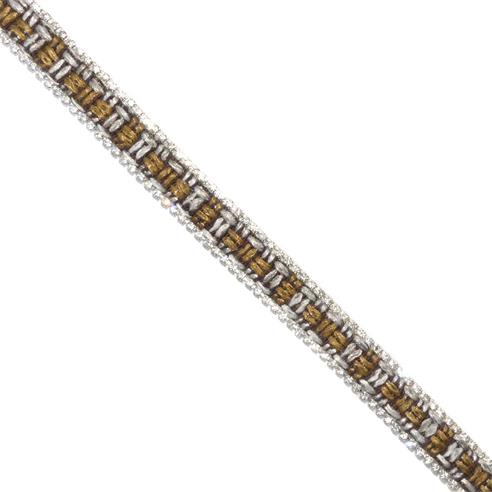 Galón termo trenza chanel y strass 15mm