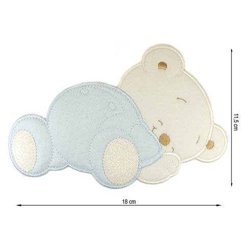 Parche termo Osito dormido 180x115mm. Azul