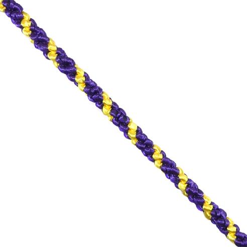 Cordón de seda calabrote amarillo y morado 7mm