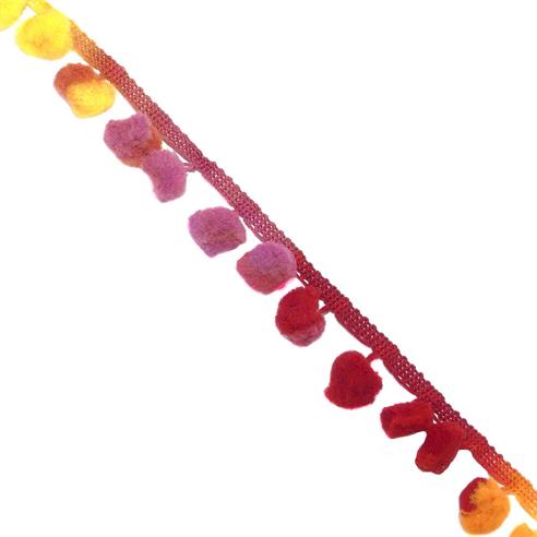 Fleco madroño multicolor 2,5cm. Naranja, rojo y amarillo
