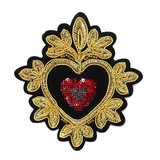 Escudo bordado corazón lentejuelas