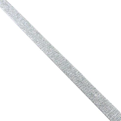 Cinta lamé al bies 10mm. Plata