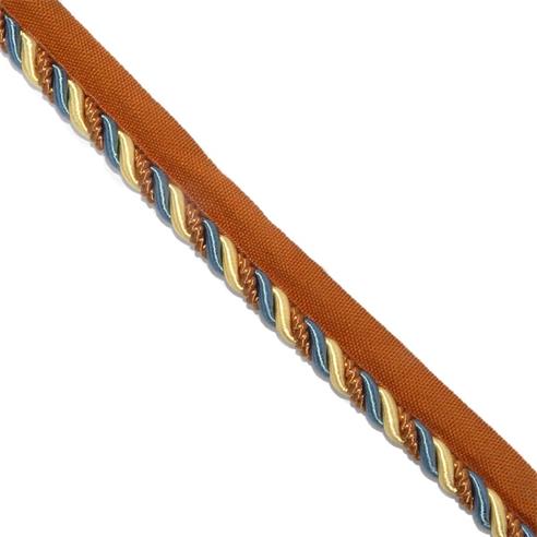 Cordón seda tricolor con pestaña 2cm