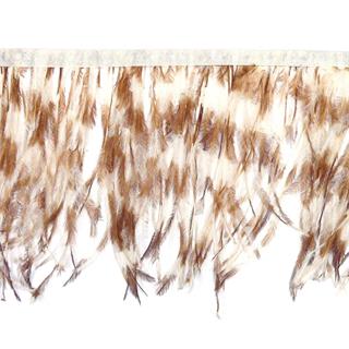 Fleco de pluma ostrich 15cm. Marrón y beig