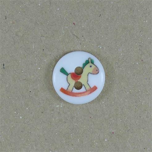 Botón infantil estampado caballito 13mm