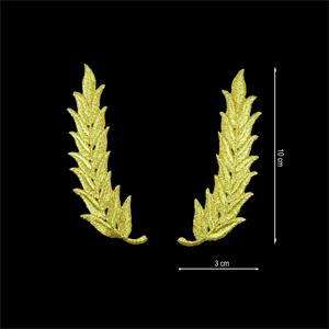 Aplicación bordada termoadhesiva espigas. Oro y plata