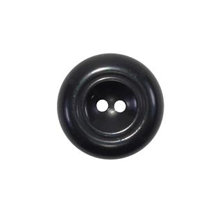 Botón abrigo 2 agujeros negro con doble aro interno