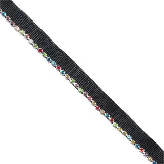 Vivo negro con cadena de strass colores 1cm