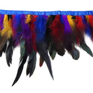 Fleco de plumas multicolor 10-13cm. Azul