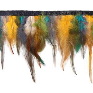 Fleco de plumas multicolor 10-13cm. Amarillo