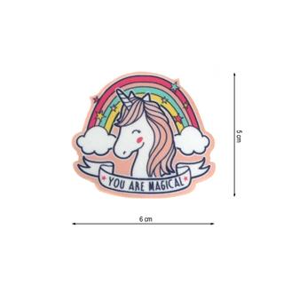 Parche termo 6x5cm Unicornio y Arco Iris