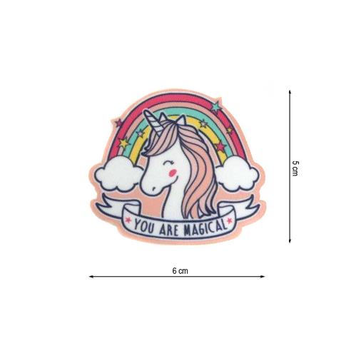 Parche termo 6x5cm Unicornio y Arco Iris