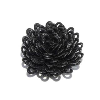 Flor clavel de lamé negro 45mm