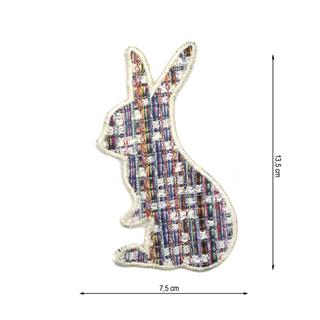 Parche termo silueta conejo con hilos multicolor