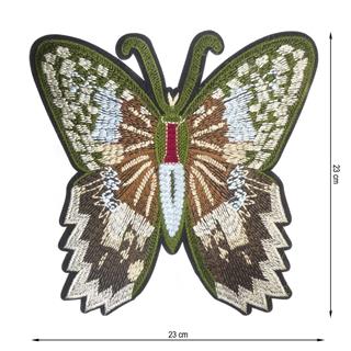 Parche termo mariposa gigante marrón y verde