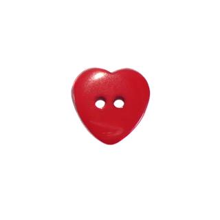 Botón infantil corazón rojo 2 agujeros. Varios tamaños
