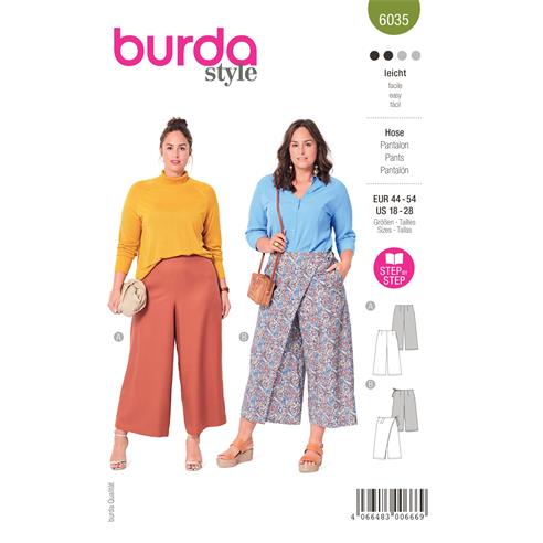 Patrón para pantalón campana mujer tallas grandes 6035