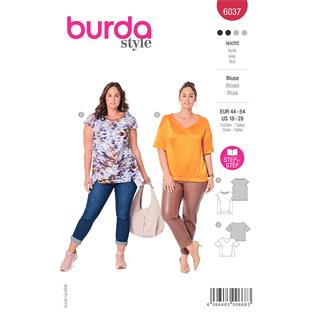 Patrón para blusa manga corta mujer talla grande 6037