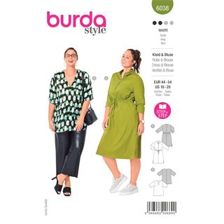 Patrón para blusa o vestido mujer talla especial 6038