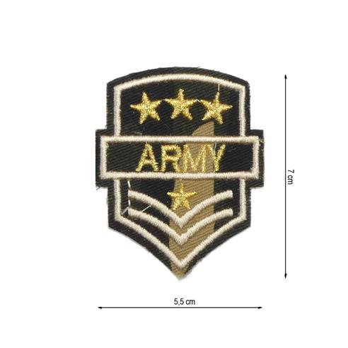 Parche termo 55x70mm escudo militar Army