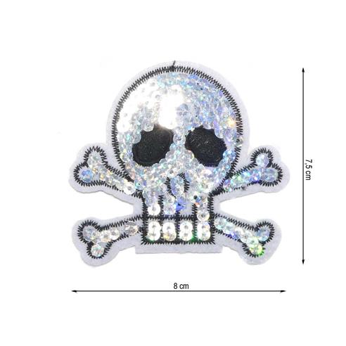 Parche termo Calavera lentejuela