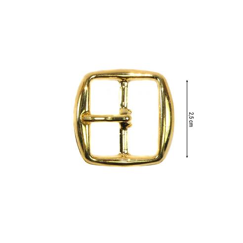 Hebilla metálica oro rectangular 2,5cm