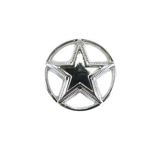 Botón metálico estrella en plata. Varios tamaños