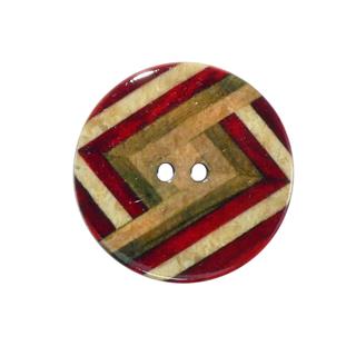 Botón de coco con estampado mosaico multicolor